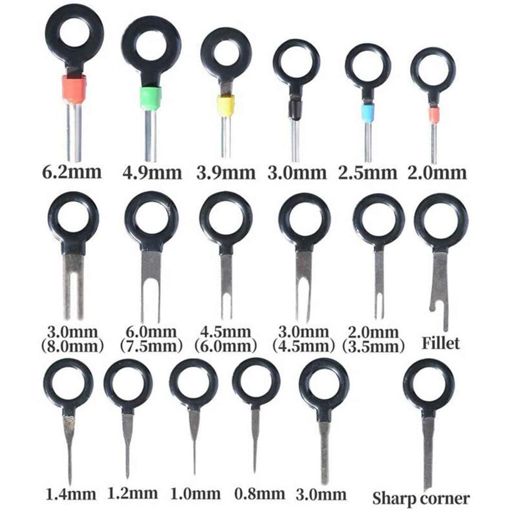 18 Pieces Car Terminal Ejector Removal Repair Tools Wiring Crimp Connector Stainless Steel Release Pullers