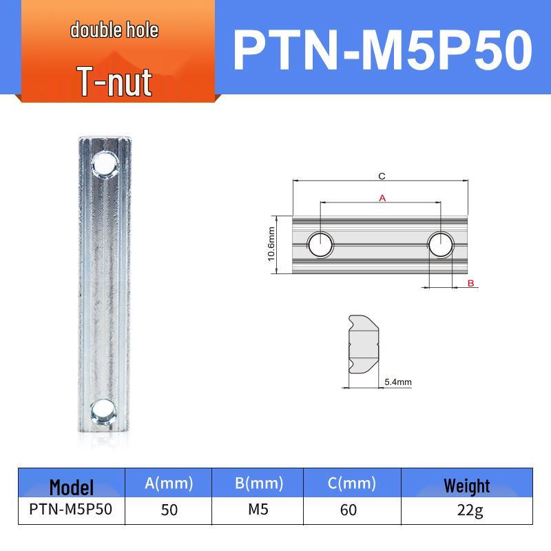 Aluminiumprofil-Verbindungsblock L-Block M4/M5 Einzel-/Doppelbohrungs-Mutter für Roboterarm-Zubehör (PEP2525, 1818)