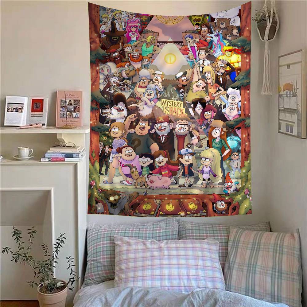 

Classic GGravity FFalls Movie Anime Tapestry Indian Buddha Wall Decoration Witchcraft Bohemian Hippie Wall Hanging Sheets 74x94cm(29x37in)