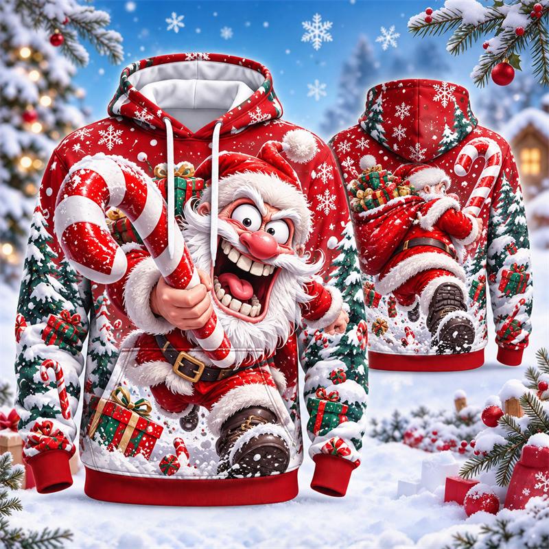 Kreative Weihnachts-Hoodie-Kollektion Mit Lustigem Lebkuchen-Rentier-Grafik Kapuzenpullover Weihnachtsfeier-Outfit Pullover