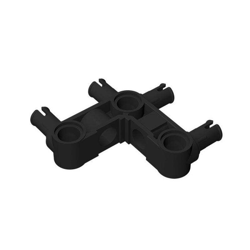 50g Compatible 55615 Small Particle MOC Right Angle Connector, 4x4 Vertical Four Studs, Three Holes Accessory