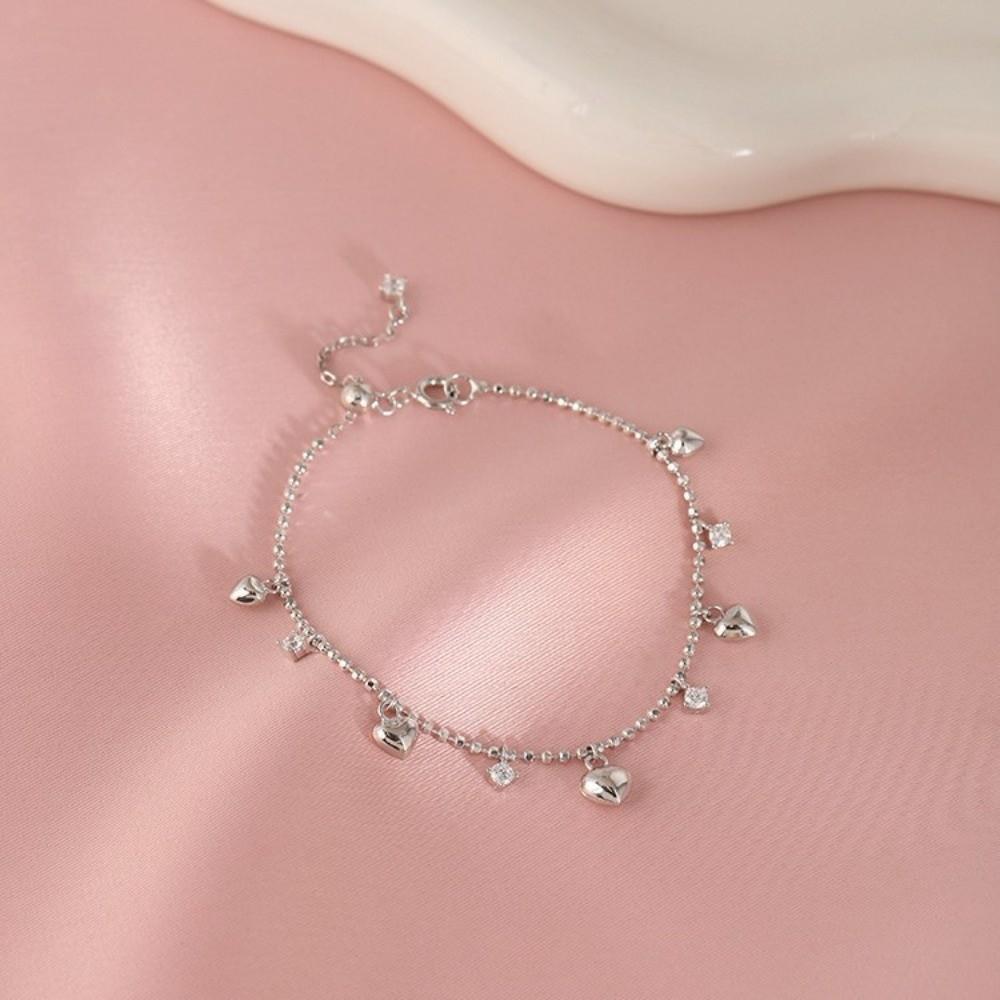 Bead Gold Bracelet Zinc Zinc Alloy Charm Hand Chain Sweet Heart Bracelet Valentine's Day