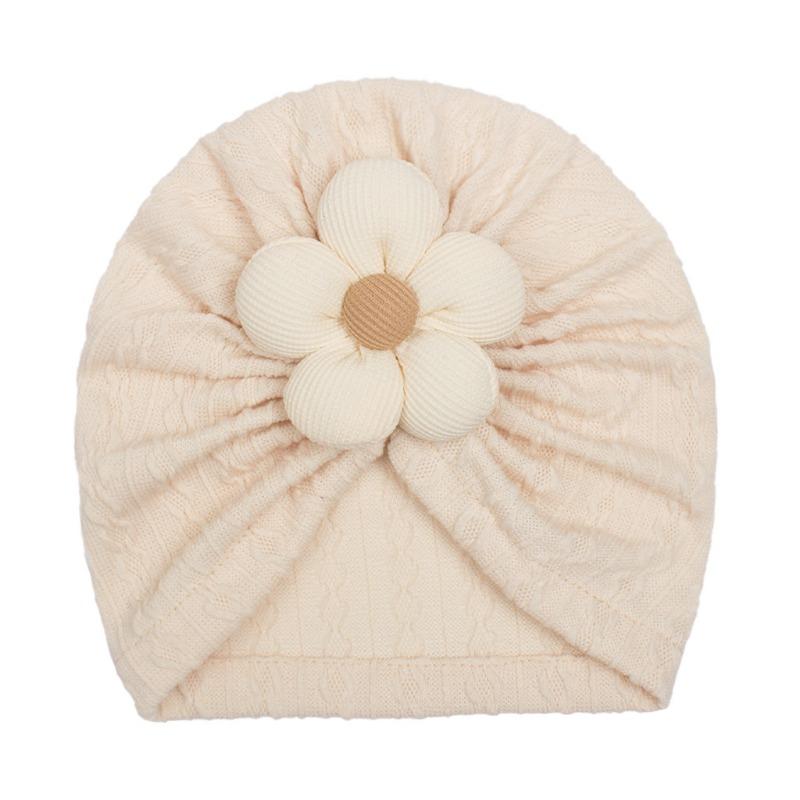 Autumn New Baby Solid Color Jacquard Hat, Baby Soft and Comfortable Flower Hat, Baby Hat