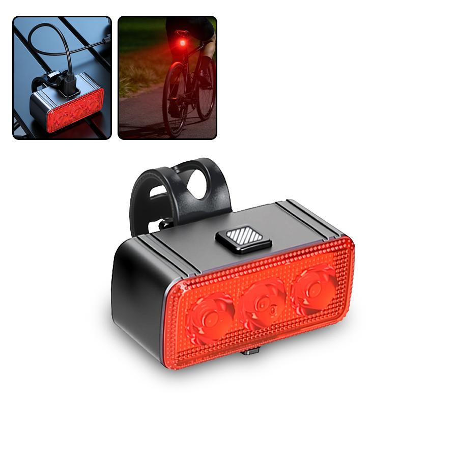 Bicycle Front & Rear Light Set Rechargeable Portable LED Headlight Taillight for Mountain Road Biking Night Riding Accessories