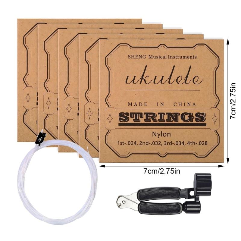 4 Pack Ukulele Strings Nylon Ukuleles String Replacements Ukulele Strings Parts Accessory for 21/23/26Inch Ukulele Part