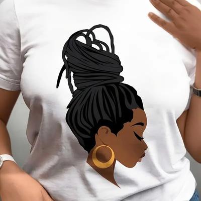 Porträt Grafikdruck T-Shirt Kurzarm Lässiges Oberteil Neue Damen T-Shirts Sommer Niedliche Bedruckte T-Shirts FeUnisex Kurzarm T-Shirt