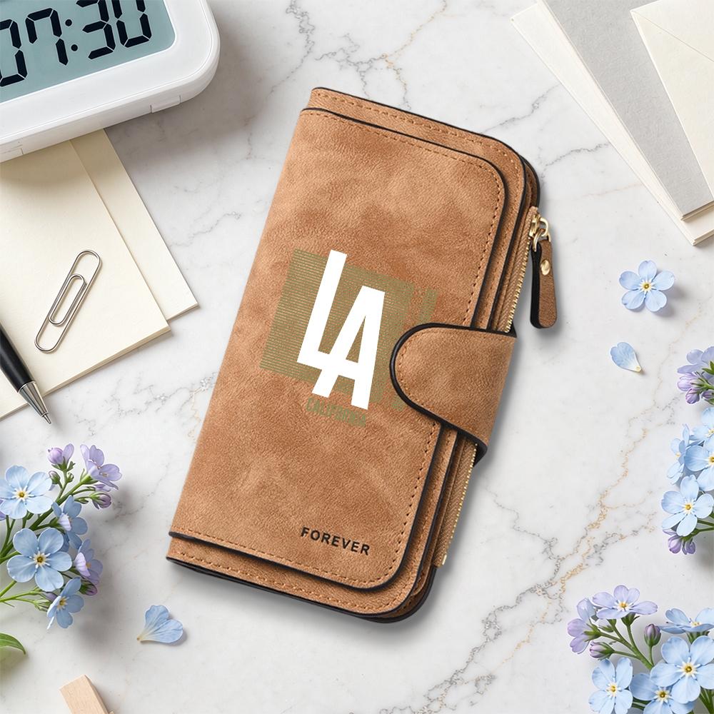 LA California Forever Leather Long Wallet Card Holder Purse 