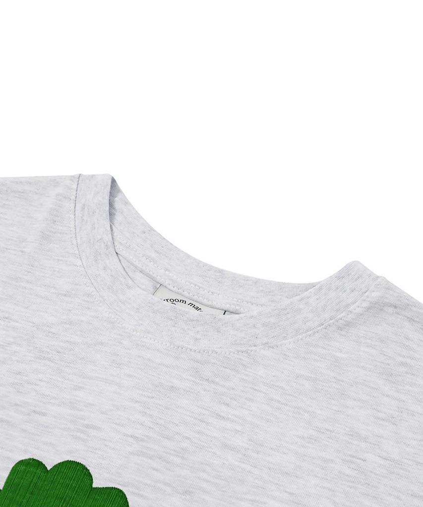MATCHGLOBE Lucky Flower Crop Top (Light Gray)