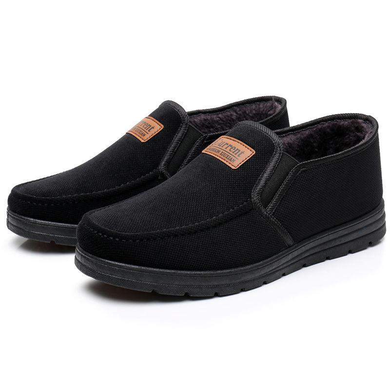 

Old northern cloth shoes, winter men s two cotton shoes, plush dad shoes, anti-slip and warm for the elderly, middle-aged and elderly casual shoes f 38