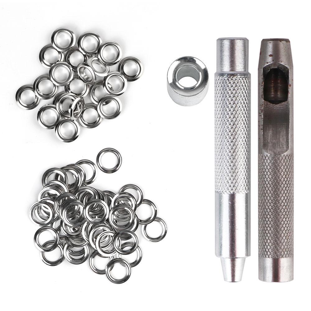 3  Installation Tools Air Eyelet Corns Tarpaulin Ring Buckle 1 Sets with Box Leather Rivet Installation Tools 100pcs 10MM Metal Buckles Copper Eyelet