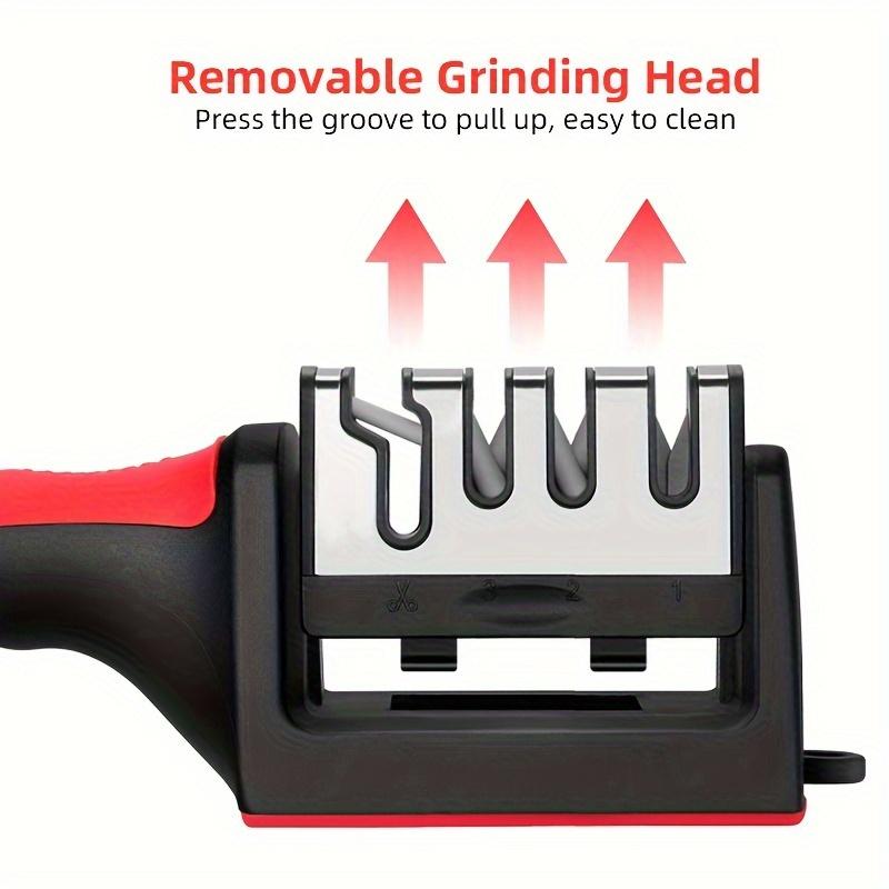 Ascuțitor de cuțite cu precizie supremă în 4 trepte - Diamant de tungsten și sistem de șlefuire din ceramică cu tehnologie Whetstone - Corp durabil din PP și TPR pentru siguranță