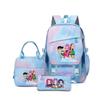 School Season Three-Piece Backpack Wind Academy Style High School Students Schoolbag Lightweight Backpack