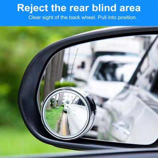 2 Stück Auto-Rückspiegel mit totem Winkel, Weitwinkelobjektiv-Design, 360 Grad verstellbar, rahmenlos, konvex, seitlicher Zusatzspiegel, Autoteile
