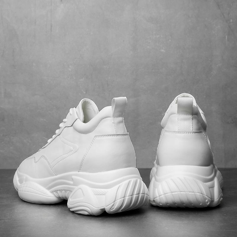 Booster Shoes  Men Elevator  SneakersHeight Increase Insole 8cm for Men White  Black Plus Size  36-44