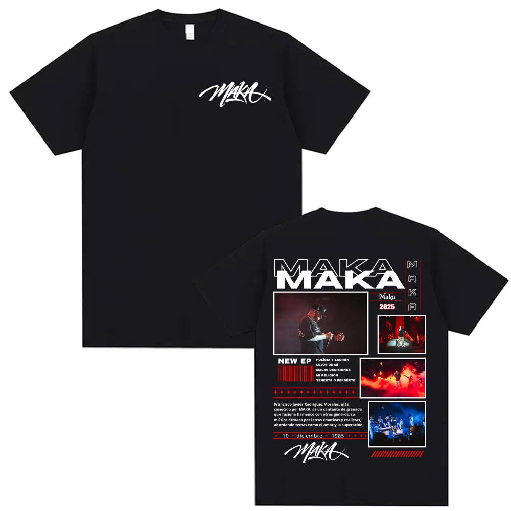 Rapper Maka Aura Tour Album 2025 T Shirts for Unisex Women Vintage Style Harajuku Street Tshirt Casual High Quality Cotton T Shirt