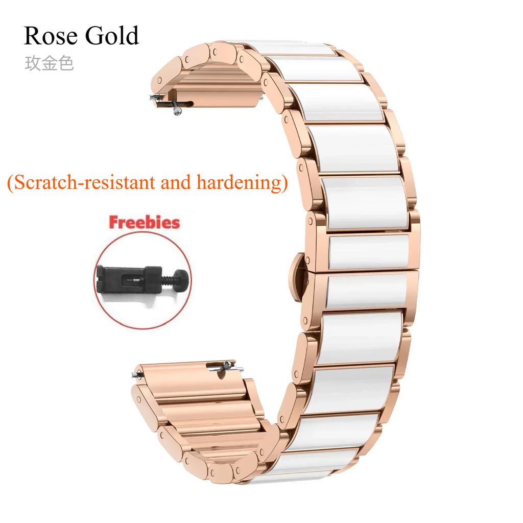 18 mm keramisk rem for Huawei Watch GT5/4 41 mm/GT5 Pro 42 mm damearmbånd for Huawei Watch GT5 GT4 metallklokkereim