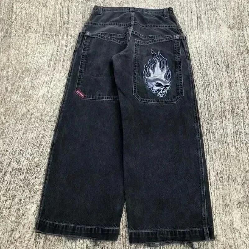 Jeans da Uomo Vestibilità Rilassata Denim Lavato Vintage Con Stampa Grafica Gamba Dritta Pantaloni Streetwear Autunno