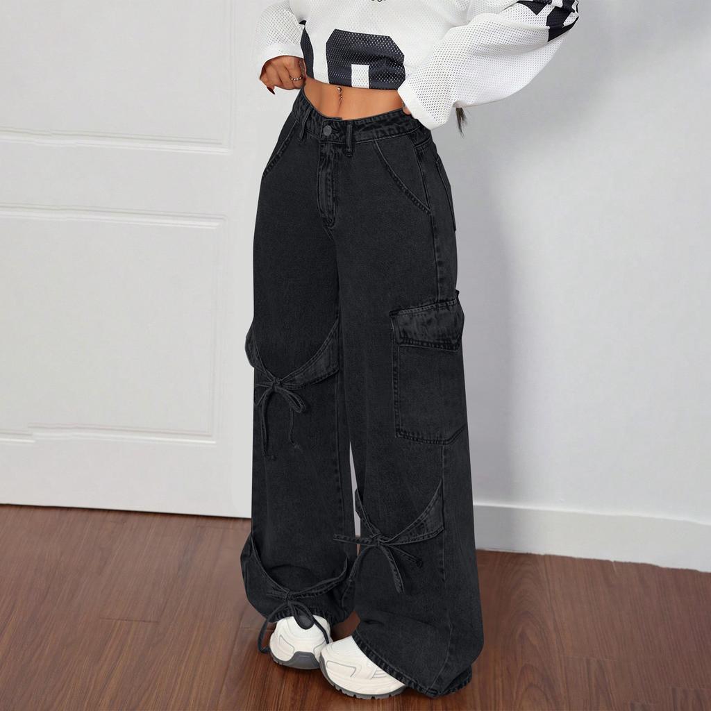 Ladies' Retro Straight Leg High Waisted Jeans