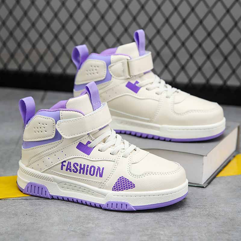 

Дитяче модне повсякденне високе дихаюче взуття для скейтбордингу Дитяче спортивне взуття для бігу Хлопчики та дівчатка Зручні кросівки 40 фіолетовий