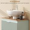 Under-sink Cabinet, Bathroom Cabinet with 2 Drawers, Modern Style, 80 X 40 X 60 Cm, Green and Natural Wood