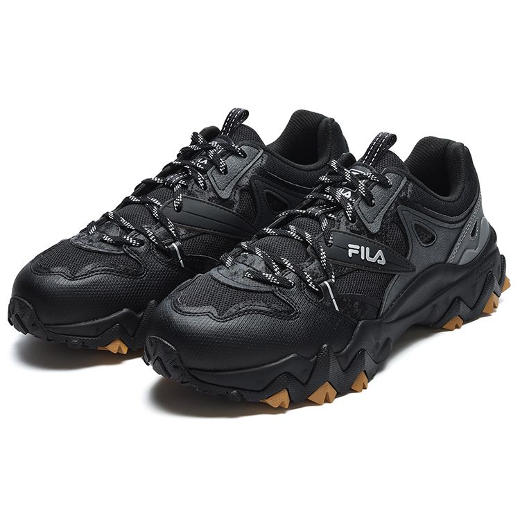 Fila Oakmont 2 Fabric Synthetic Leather TPU Retro Sport Patchwork Casual Low-Top Lifestyle Shoes Men Sneaker Black F12M312109FBK