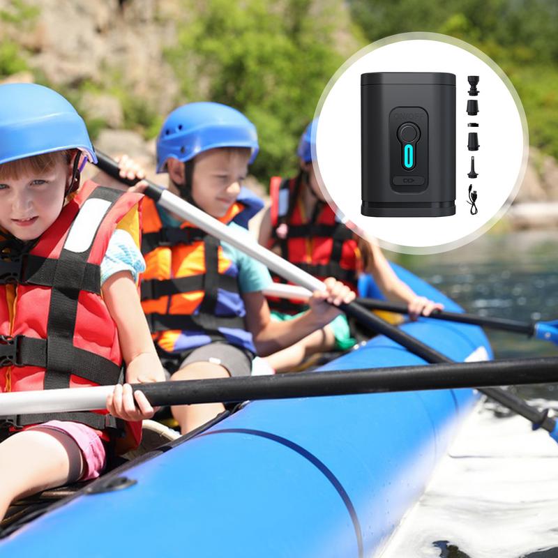 Bomba de Ar Recarregável Soprador de Balões Elétrico Inflador de Pneus Infláveis Mini Bomba de Sucção de Ar para Sacos de Armazenamento a Vácuo Com 5 Bicos