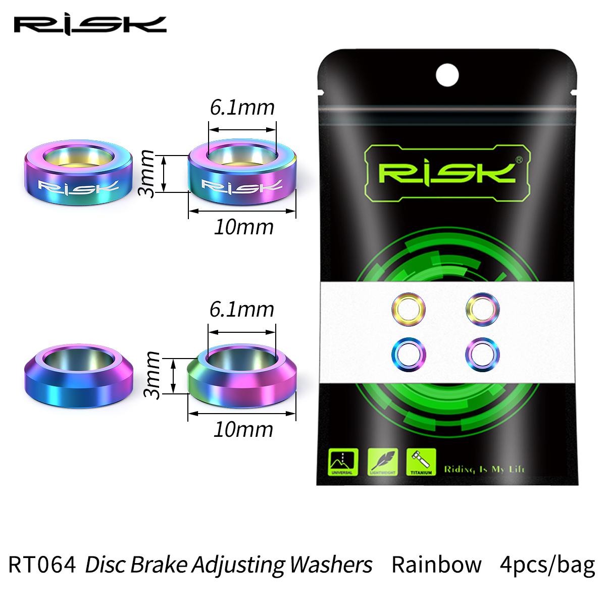 

RISK 4 шт./коробка для горного велосипеда гидравлический дисковый тормозной суппорт вогнутая и выпуклая шайба проставка велосипедное кольцо M6 прокладка винт крепеж