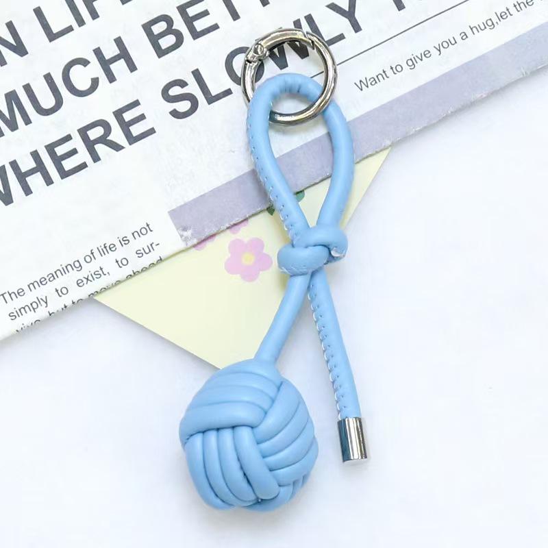 Handmade Woven Ball Pendant with Miumiu Imitation Sheepskin