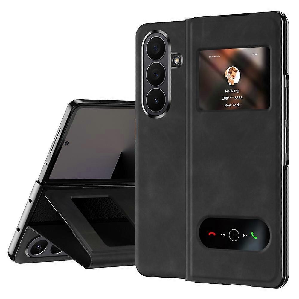 Kompatibel für Samsung Galaxy Z Fold7 5G Hülle mit Sichtfenster PU-Leder Handyhülle