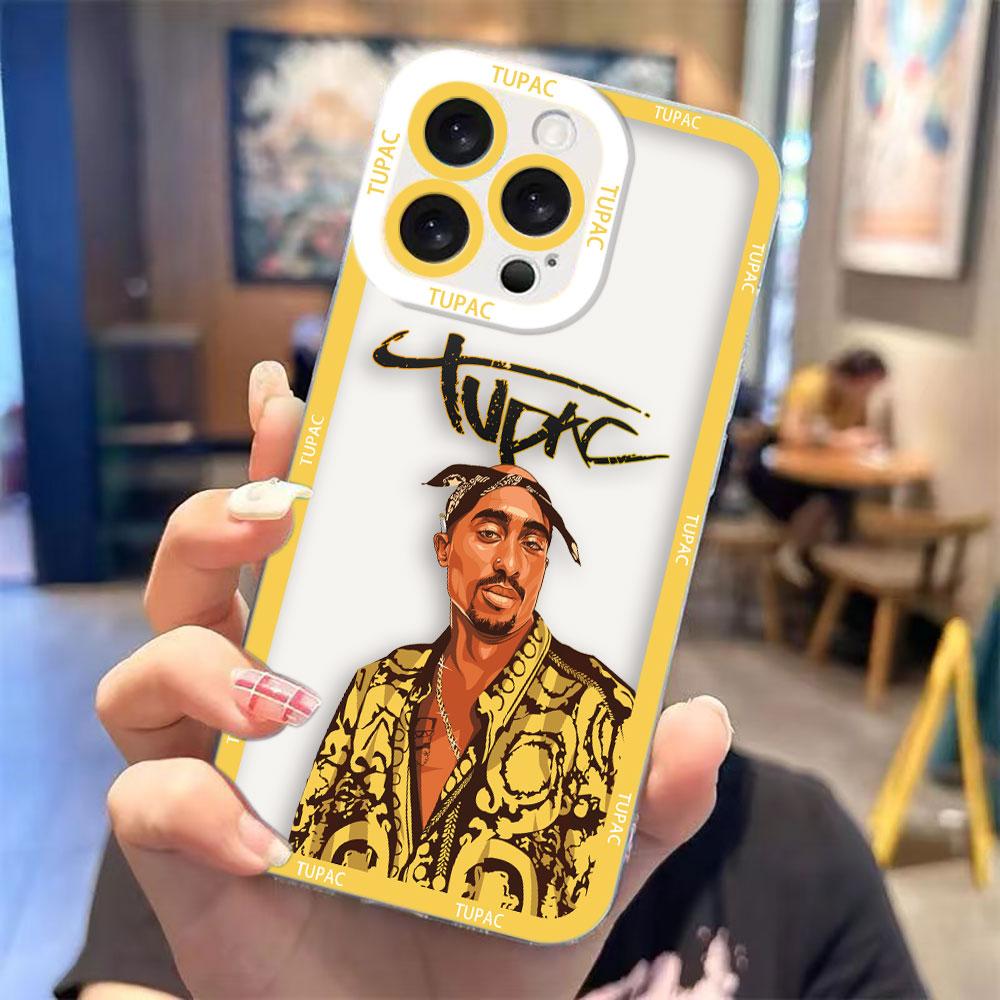 

Hot Rapper 2Pac Tupac Cover Clear Phone Case For iPhone Apple 16E 16 15 14 12 13 11 Pro 8 7 SE Plus X XR XS Max TPU Case Shell IPHONE7(8)SE