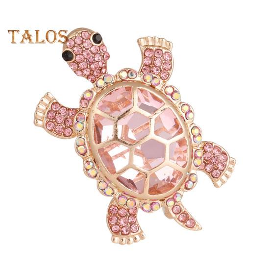 Women Turtle Brooch Rhinestone Anti-slip Faux Crystal Wear-resistant Suit Coat Collar Hat Scarf Decoration Clothes Pin Prom Party Garment Jewelry