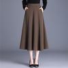 Drape Slim-fit Pleated Stitching Fashion A-line Large Skirt Autumn Long Commuter High-waisted Western Style Skirt