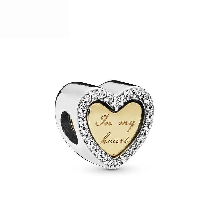 925 Silver Red Heart Duck Mother Charm Beads Fit Original Bracelet Necklace Jewelry Making Gift