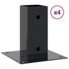 Square Post Base 4 pcs 71 x 71 mm Powder Coated Steel