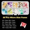 300/100/50 Pcs Small Car Fuses Automotive Blade Medium Micro Type Fuse Assortment In Box 2A/3A/5/A/7.5A/10A/15A/20A/25A/30A/35A