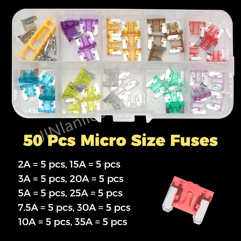 300/100/50 Pcs Small Car Fuses Automotive Blade Medium Micro Type Fuse Assortment In Box 2A/3A/5/A/7.5A/10A/15A/20A/25A/30A/35A