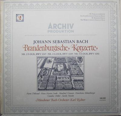 LP Record JOHANN SEBASTIAN BACH ? M?NCHENER B - Brandenburgische Konzerte (2) (Nr.  198488 Archiv Produkti Germany Classical Used