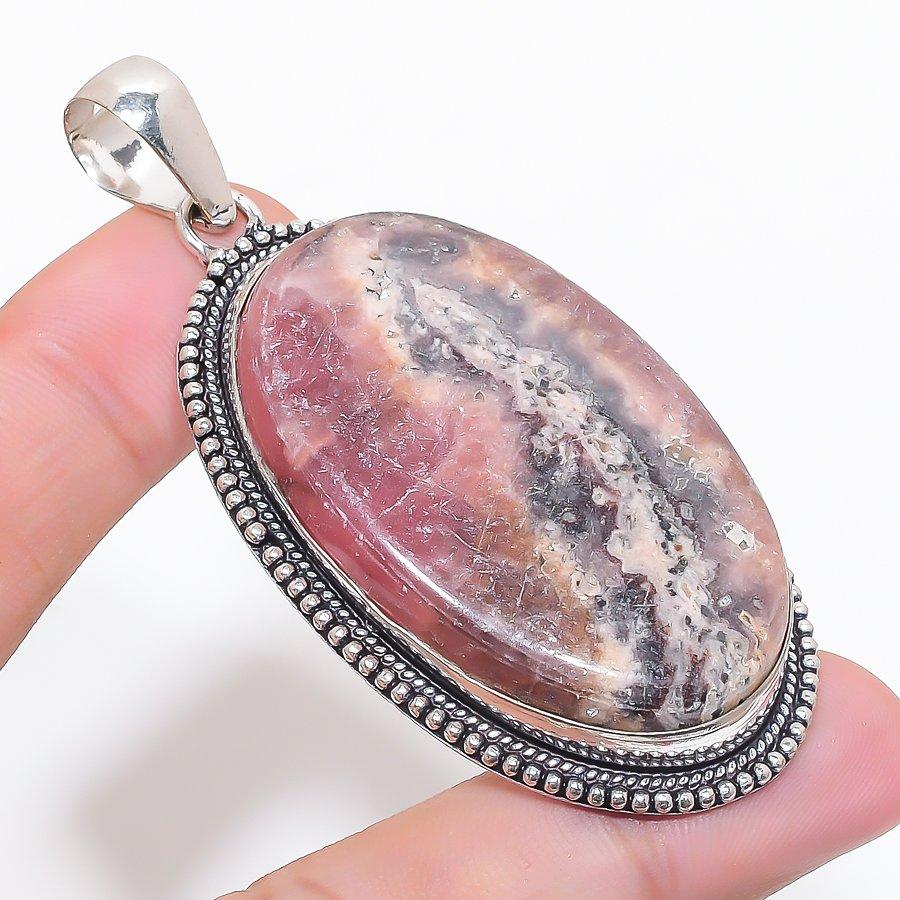 

Natural Rhodochrosite Gemstone 925 Sterling Silver Jewelry Pendant 2.76 B2e01