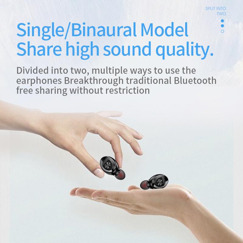 Mini Invisible Headphones TWS Bluetooth Earphones Wireless Heasets HIFI Stereo Noise Reduction Earbuds For iphone Xiaomi
