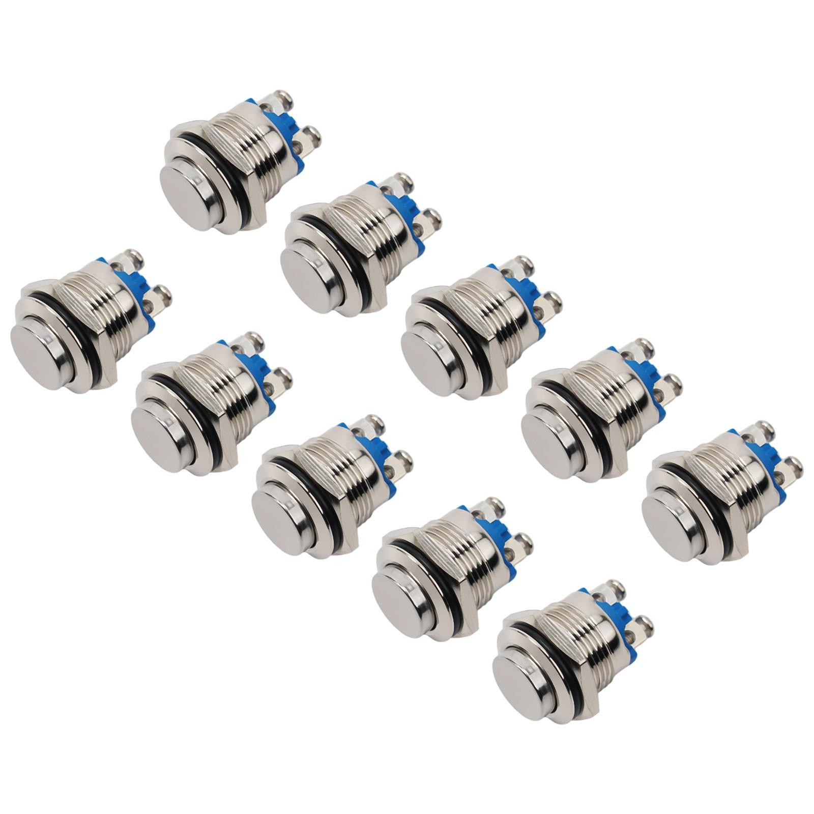 

Waterproof Button Switches 10pcs 12V 16mm Momentary