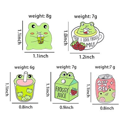 Frosch Emaille Anstecknadeln Kundenspezifisch Niedlich Frosch Kaffeetasse Milch Saft Dose Broschen Reversabzeichen Tier Schmuck Geschenk für Kinder Freunde