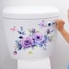1PC Flower Toilet Cover Sticker, Creative Purple Self-adhesive PVC Sticker, Toilet Water Tank Decoration, Bathroom Decoration