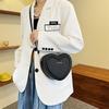 Solid Color Pu Leather Shoulder Bags Heart Shape Crossbody Bags For Women Fashion Compact Handbags And Purse Premium