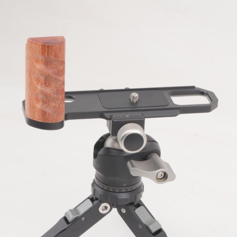 Half Cage Wood Handgrip L Bracket for Arca Tripods Quick Release Plate Mount for F 2 DSLR Camera