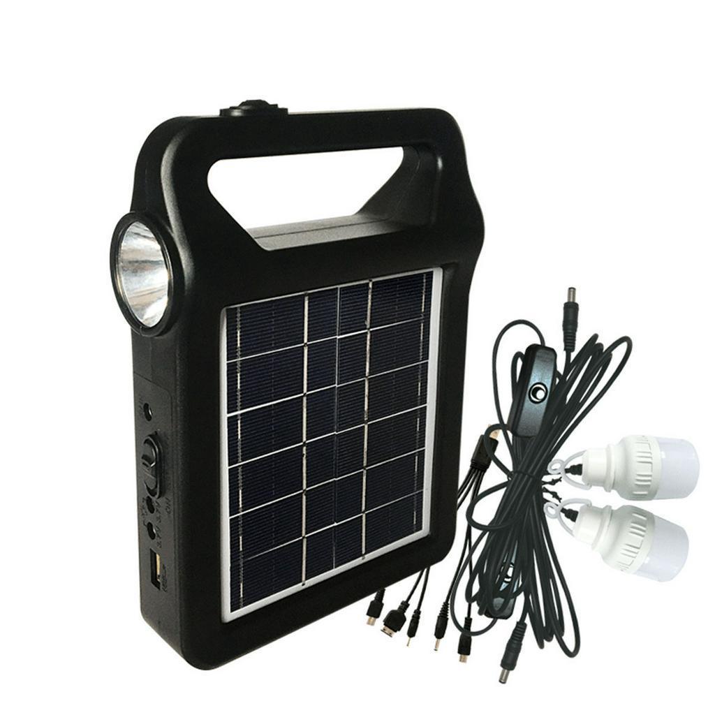 Kit Sistem Generator Solar 4000MAH Încărcător Solar USB Lumină de Urgență Cu 4 Becuri LED 4 Capete Cablu de Încărcare USB pentru Camping 2W/6V