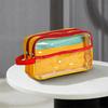 Transparent Pencil Case Multi-layer Stationery Storage Box Durable Contrast Color Pen Bag  Student