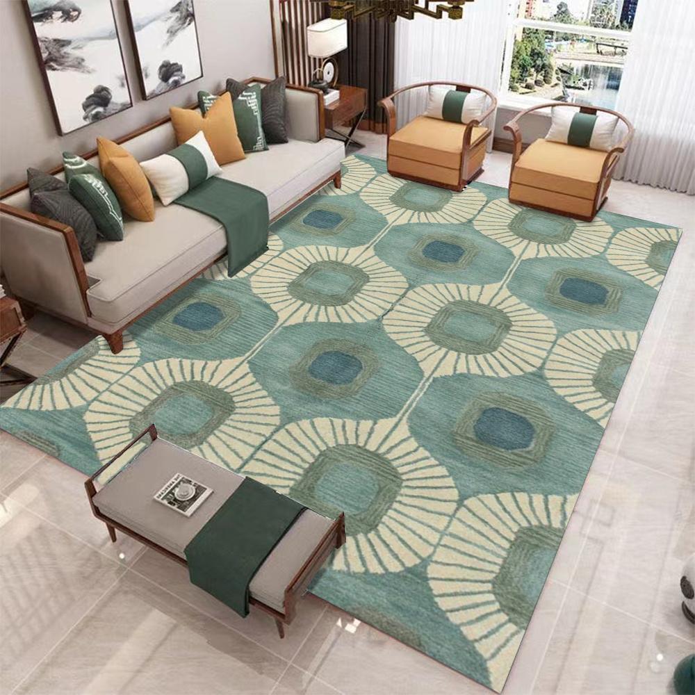 

Художественный геометрический ковер с круглым узором, современный мягкий нескользящий ковер с лучистыми линиями для гостиной, спальни, домашнего декора 40X60cm
