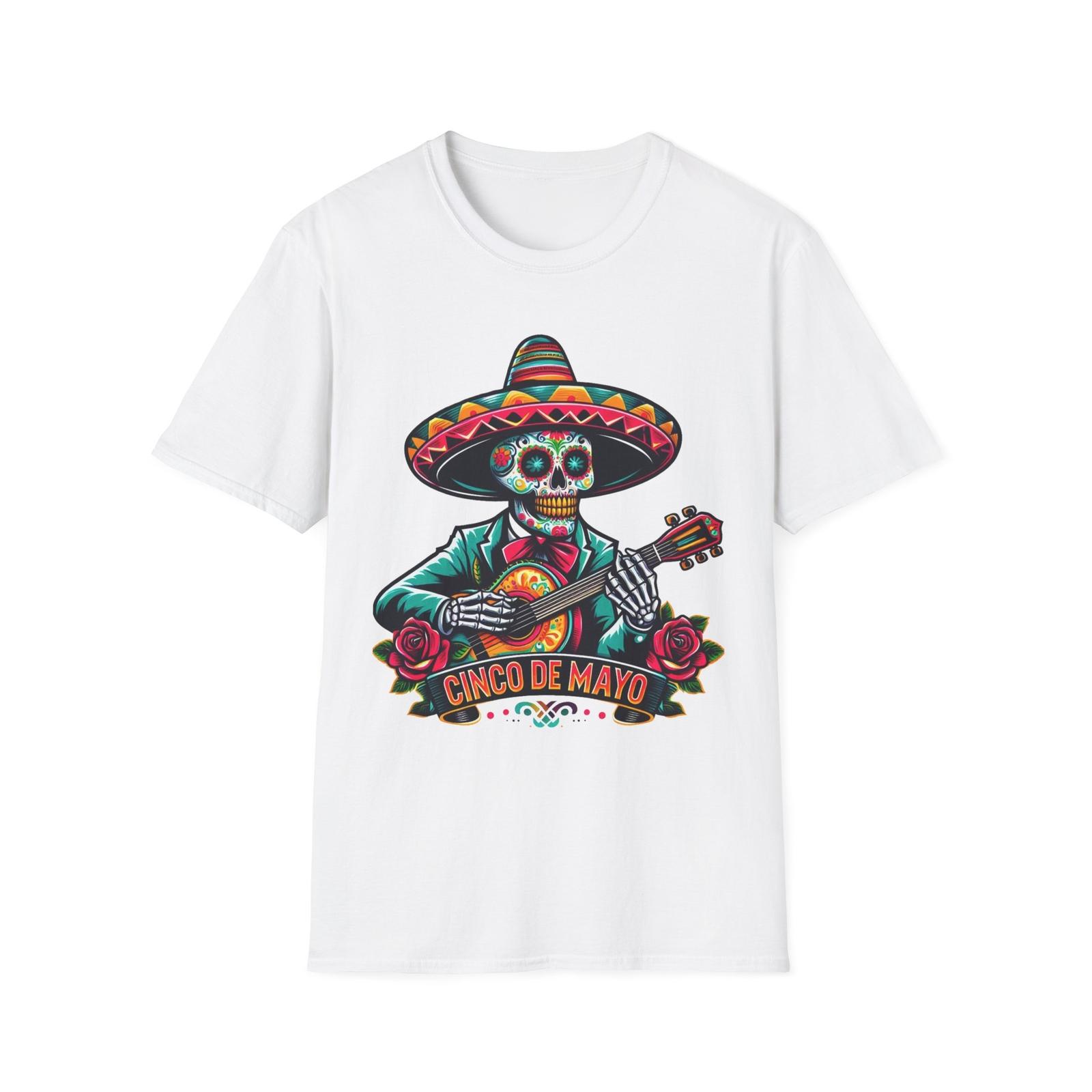 

Cinco de Mayo Skeleton T-Shirt, Unisex Tee, Day of the Dead Shirt, Festival 5XL різнокольоровий