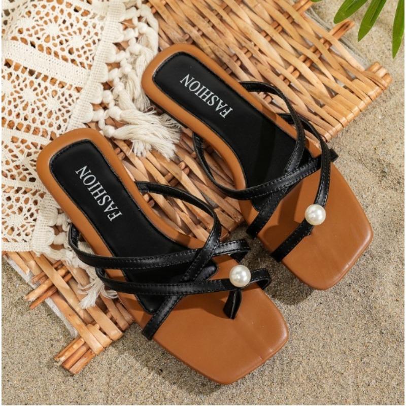 Fashion New Popular Women Slipper Woman Summer Flats Heel Roman Shoes Low Heels Sandals Footwear Women's Gladiator Open Toe Beach Ladies