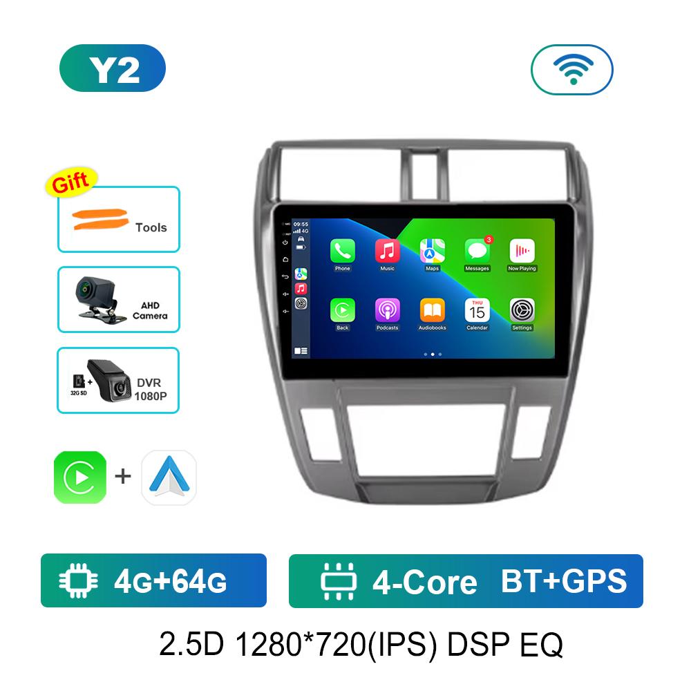 For Honda City 2008 - 2013 Android System Car Video Multimedia Player GPS 10.1 Inch 2.5D Screen  DSP Stereo 4G WiFi GPS Navi